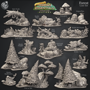 Forest Core Set - Forest Scatter Terrain - Terrain Essentials By CastNPlay