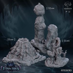 Geysers Set - Titan Tides - Scatter Terrain - 32mm Scale - Mammoth Factory