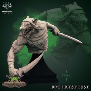 Rot Priest Bust - Vermin Horde - 32mm Scale (40x40mm Base) - Mammoth Factory