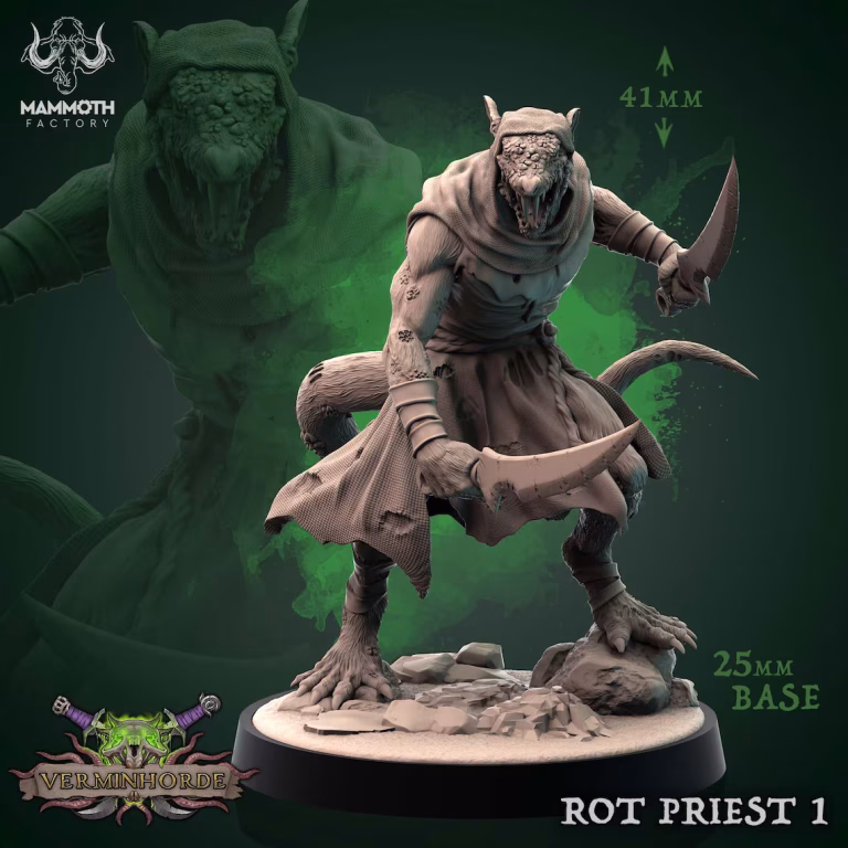 Rot Priests - Vermin Horde - 32mm Scale (25mm Base) - Mammoth Factory - Image 4