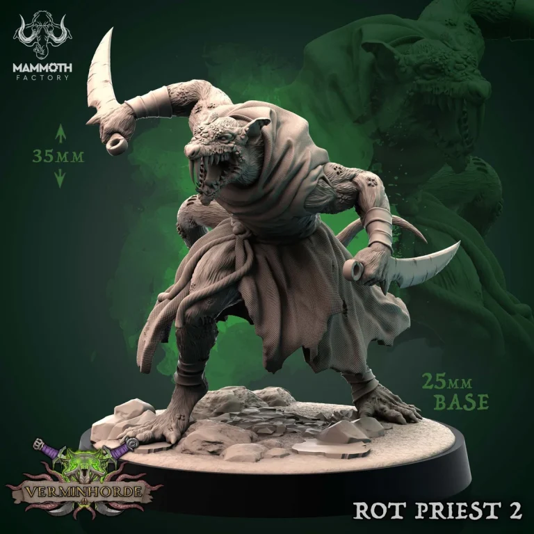 Rot Priests - Vermin Horde - 32mm Scale (25mm Base) - Mammoth Factory - Image 5