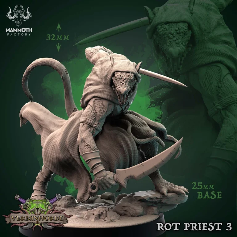 Rot Priests - Vermin Horde - 32mm Scale (25mm Base) - Mammoth Factory - Image 6