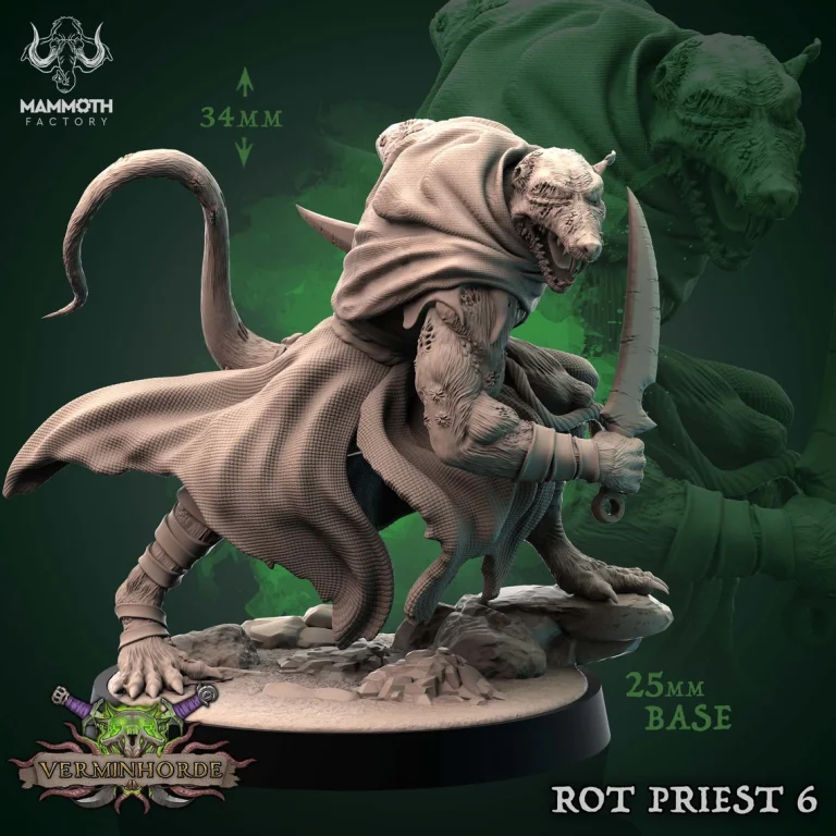 Rot Priests - Vermin Horde - 32mm Scale (25mm Base) - Mammoth Factory - Image 9