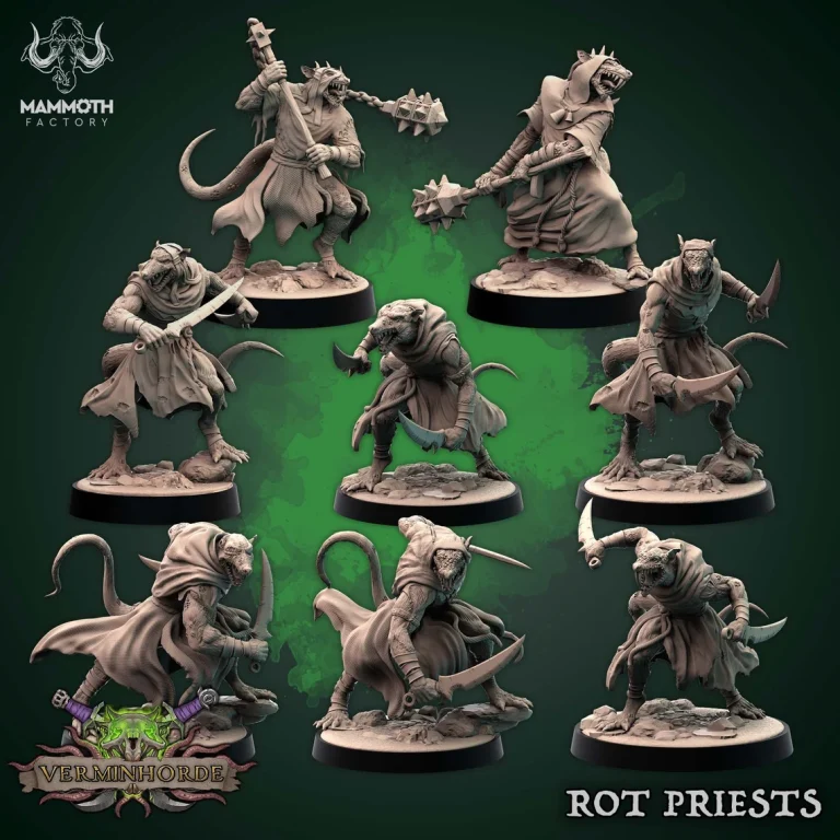 Rot Priests - Vermin Horde - 32mm Scale (25mm Base) - Mammoth Factory