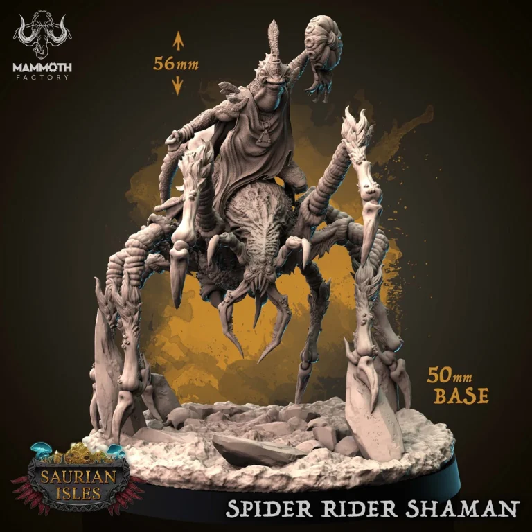Saurian Spider Riders - Saurian Legion - 32mm Scale (50mm base) - Mammoth factory