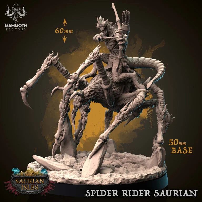 Saurian Spider Riders - Saurian Legion - 32mm Scale (50mm base) - Mammoth factory - Image 3