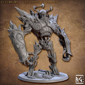 Elthorion, The Crystal Warden - Noble Alfar - 100mm Base - Designed by Artisan Guild