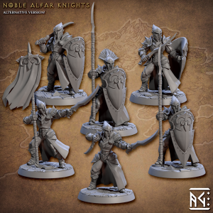 Noble Alfar Knights - Noble Alfar - 32mm Scale - Designed by Artisan Guild