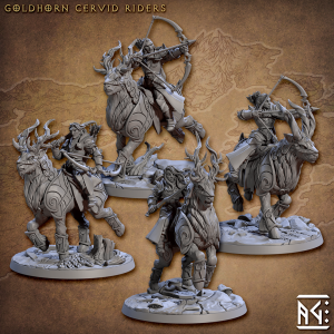 Noble Alfar Knights Mounted - Noble Alfar - 32mm Scale - Designed by Artisan Guild