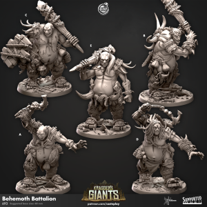 Behemoth Battalion Giants - Kraggers Giants - 100mm Height (60mm Base) - CastNPlay