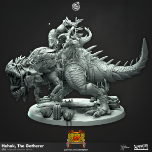 Hehak the Gatherer - Saurus Rovers - 90mm Height (100mm Base) - T-Rex - CastNPlay
