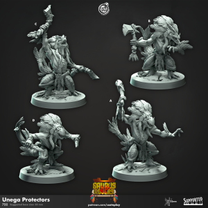 Unega Protectors - Saurus Rovers -50mm Height (35mm Base) - Raptors - CastNPlay