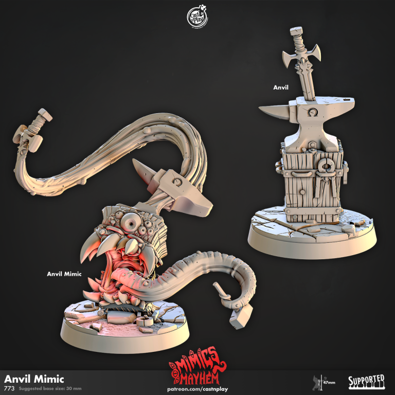 Anvil Mimic - Mimics Mayhem - 47mm Height (30mm Base) - CastNPlay