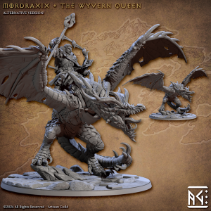 Modrdaxis the Wyvern Queen - Vanguard Fighters Guild - 32mm Scale (75mm Base)- Designed by Artisan Guild