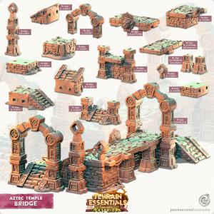 Aztec Bridge Complete - Aztec Temple - Exterior Scatter Terrain - Terrain Essentials III - CastNPlay