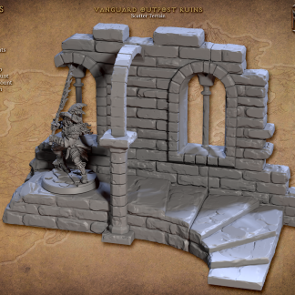 Vanguard Outpost Ruin - Vanguard Fighters Guild - 32mm Scale - Designed by Artisan Guild