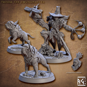 Trisha the Houndmaster - Requiem Demon Hunters - 32mm Scale - Designed by Artisan Guild