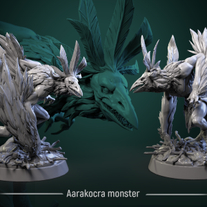 Aarakocra Monster - The Winged Warriors - 32mm Scale (45mm Base) - White Werewolf Tavern
