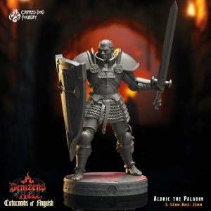 Aldric the Paladin - Catacombs of Anquish - 52mm Height (25mm Base) - CrippledGodFoundry