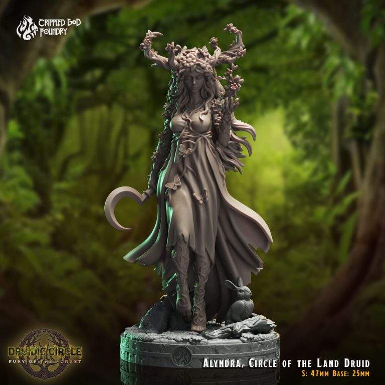 Alyndra, Circle of the Land Druid - Druidic Circle - 47mm Height (25mm Base) - CrippledGodFoundry