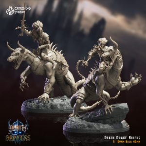 Death Drake Riders - Death Bringers - 100mm Height (60mm Base) - CrippledGodFoundry