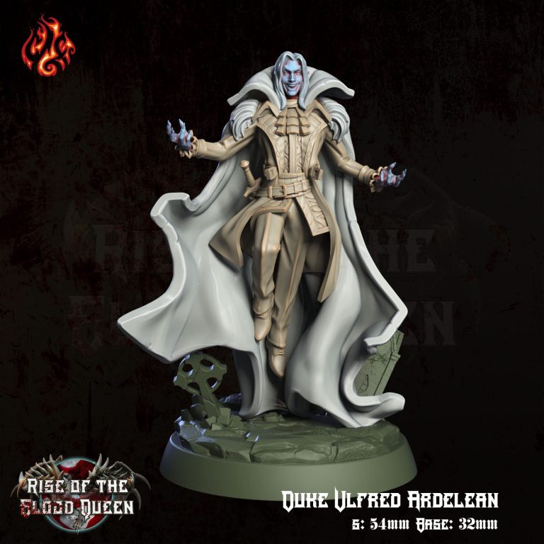 Duke Ulfred Ardelean - Rise Of The Blood Queen - 54mm Height (32mm Base) - CrippledGodFoundry