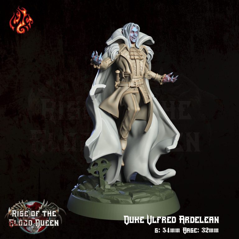 Duke Ulfred Ardelean - Rise Of The Blood Queen - 54mm Height (32mm Base) - CrippledGodFoundry - Image 3