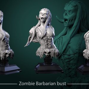 Zombie Barbarian Girl, Bust - Dessiccation - Display Figurine - White Werewolf Tavern