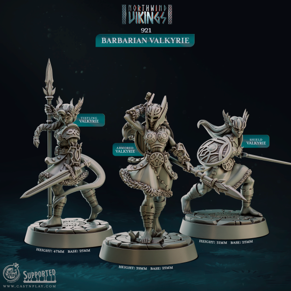 Barbarian Valkyrie - Northwind Vikings - 32mm Scale (25mm Base) - CastNPlay
