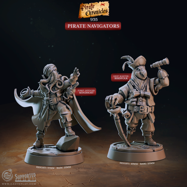 Pirate Navigators - Pirate Chronicles - 32mm Scale (25mm Base) - CastNPlay