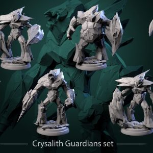 Crysalith Guardians Set - A Frigid Hope - 32mm Scale (25mm Base) - White Werewolf Tavern