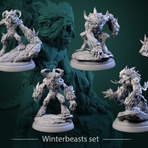 Winter Beasts Set - A Frigid Hope - 32mm Scale (50mm Base) - White Werewolf Tavern
