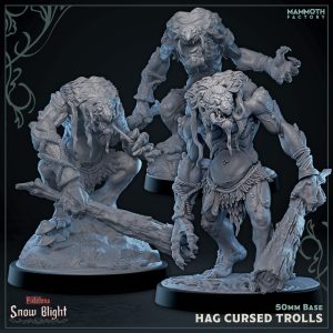 Hag Cursed Trolls - Snow Blight  - 32mm Scale (50mm Base) - Mammoth Factory