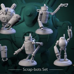 Scrap Bots - Gilded Wrath - 32mm Scale (25mm Base)  - White Werewolf Tavern